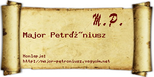 Major Petróniusz névjegykártya